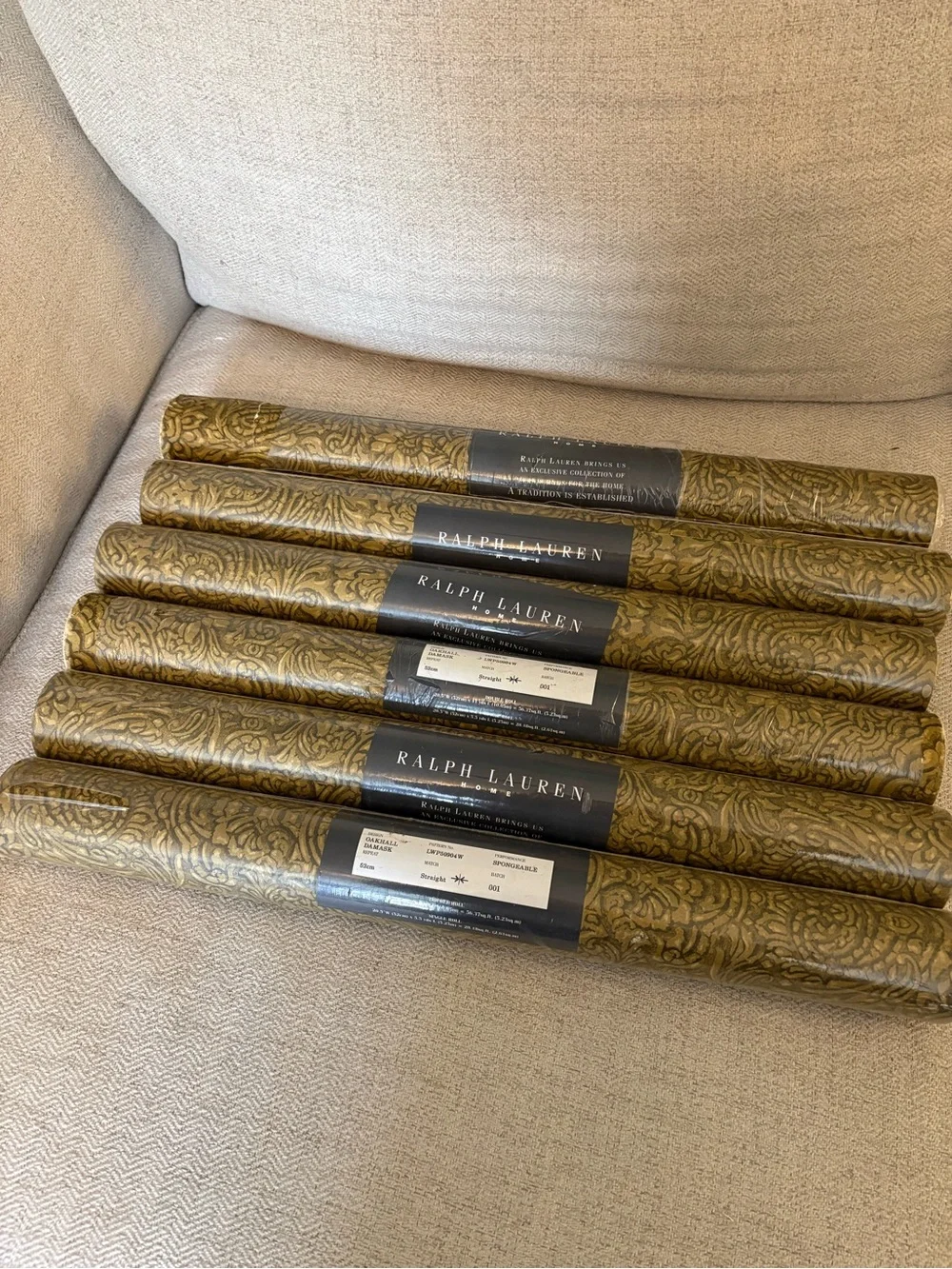 6 rolls Ralph Lauren Home Oakhill Damask wallpaper moody vibes